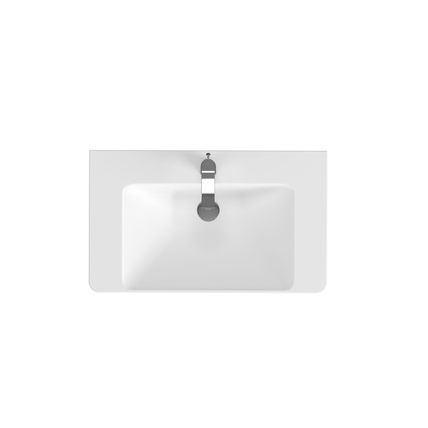 Cersanit S801-338-DSM - LARA 80x45 cm Wall-Mounted Bathroom Vanity with Basin, White