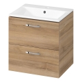 Cersanit S801-458 - NIKO 50 x 40 cm Wall-Mounted Bathroom Cabinet with Washbasin, Walnut