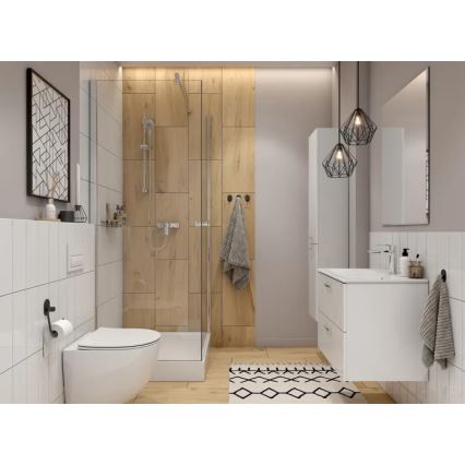 Cersanit S801-538 - NIKO Wall-mounted bathroom cabinet with washbasin, 80x50x45 cm, white