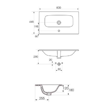 Cersanit S801-539 - NIKO 80x45 cm Wall-hung Bathroom Cabinet with Basin, Walnut