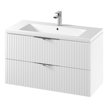 Cersanit S801-542 - Wall-Mounted Bathroom Cabinet with Basin TIRSO 100x45 cm, White