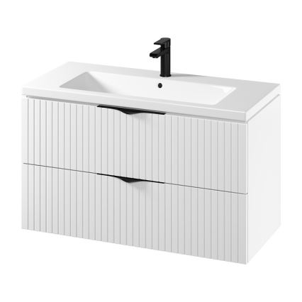 Cersanit S801-542 - Wall-Mounted Bathroom Cabinet with Basin TIRSO 100x45 cm, White