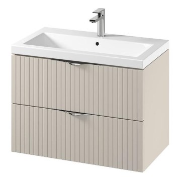 Cersanit S801-543 - TIRSO 80x45 cm Wall-Hung Bathroom Cabinet with Basin, Beige