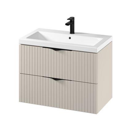 Cersanit S801-543 - TIRSO 80x45 cm Wall-Hung Bathroom Cabinet with Basin, Beige