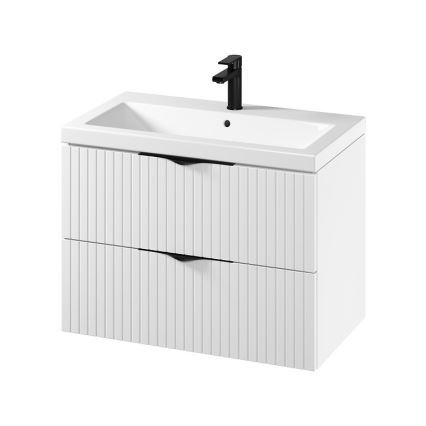 Cersanit S801-547 - TIRSO 80x45 cm Wall-hung Bathroom Cabinet with Basin, White