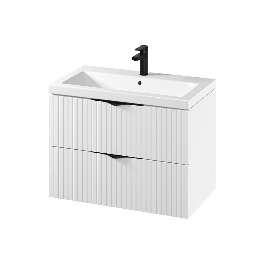 Cersanit S801-547 - TIRSO 80x45 cm Wall-hung Bathroom Cabinet with Basin, White