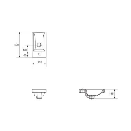 Cersanit S801-570 - MILLE wall-mounted bathroom cabinet with basin 40x62x22 cm, mint