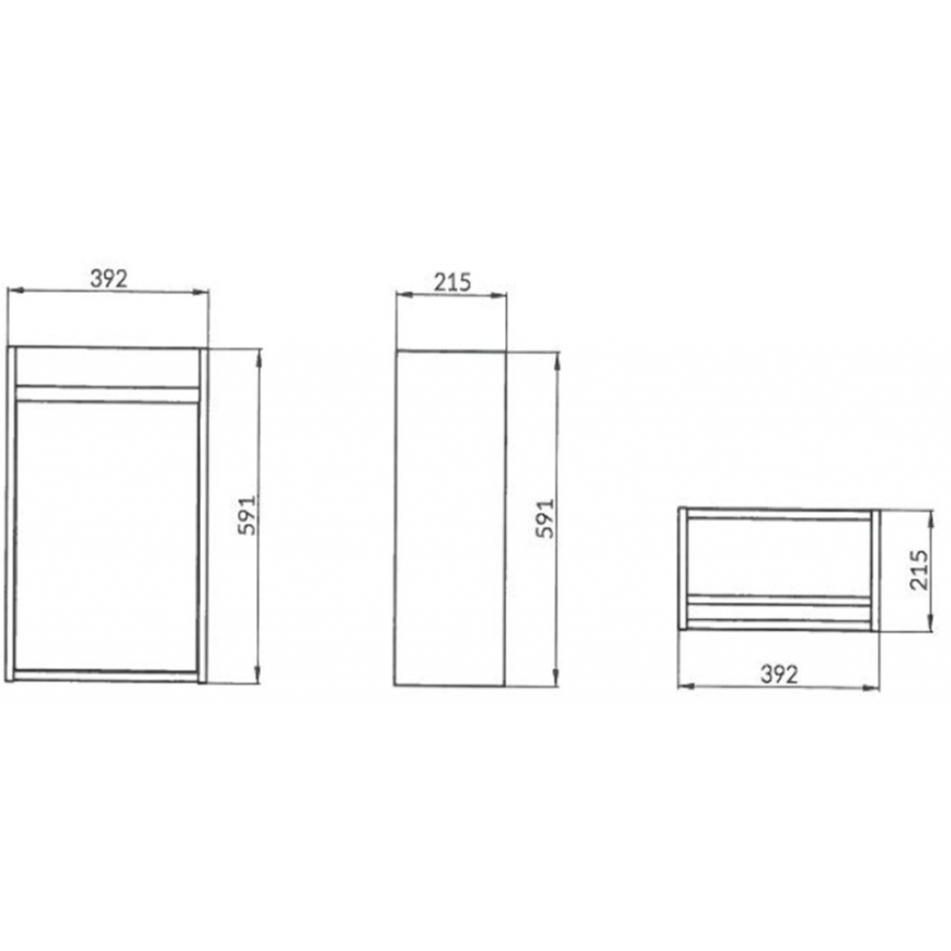 Cersanit S924-001 - Bathroom basin cabinet BARBARA 59,3x39,2 cm shiny white