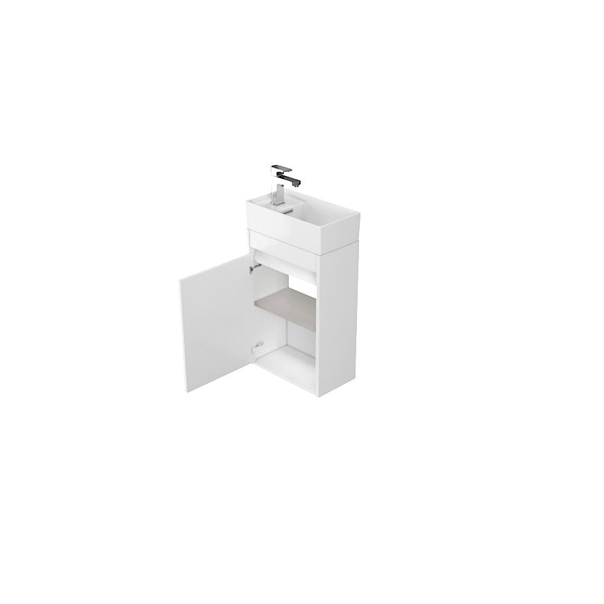 Cersanit S924-001 - CREA Vanity Unit for Washbasin 39.2 × 21.5 cm, Glossy White