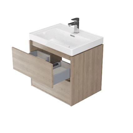 Cersanit S924-008 - Hanging bathroom basin cabinet BARBARA 53,3x59,4 cm oak