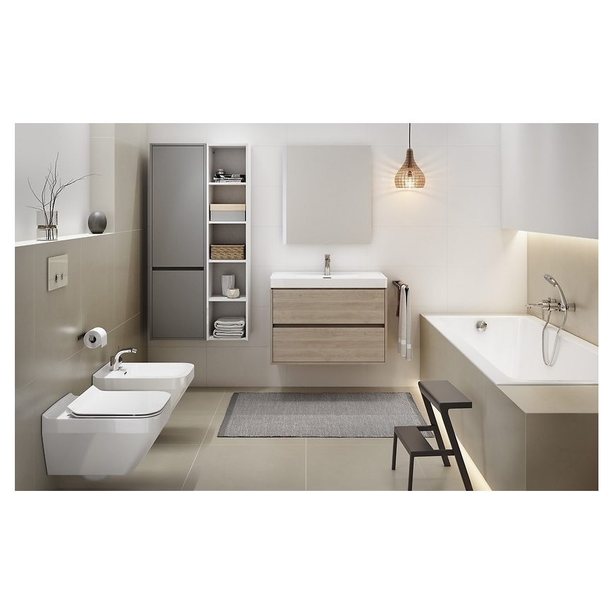 Cersanit S924-008 - CREA wall-mounted under-sink bathroom cabinet 60 x 54 x 45 cm, oak