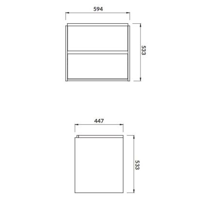 Cersanit S924-008 - CREA wall-mounted under-sink bathroom cabinet 60 x 54 x 45 cm, oak