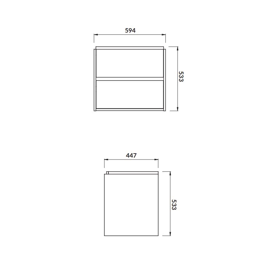 Cersanit S924-008 - CREA 59.4 x 44.7 cm wall-hung under-sink bathroom cabinet, Oak