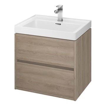 Cersanit S924-008 - CREA wall-mounted under-sink bathroom cabinet 60 x 54 x 45 cm, oak
