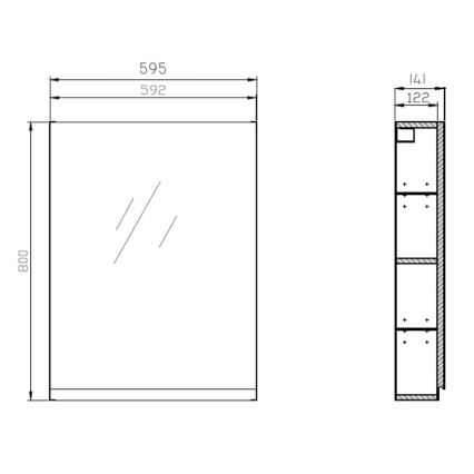 Cersanit S929-018 - Mirror bathroom cabinet MEDDIE 80x59,5 cm