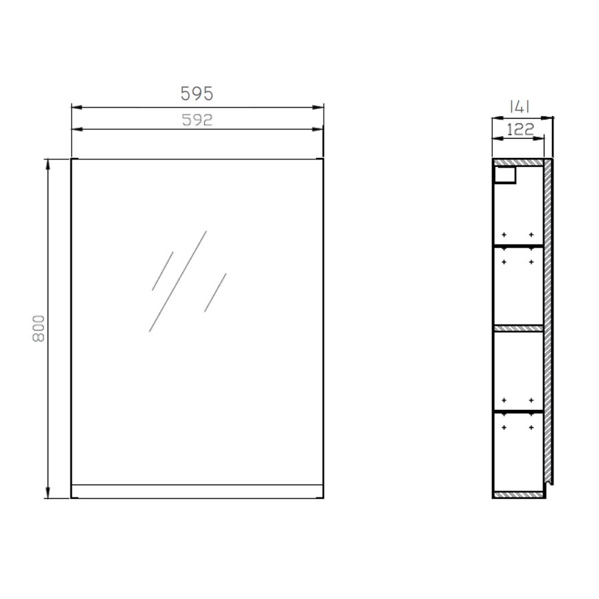 Cersanit S929-018 - Mirror bathroom cabinet MEDDIE 80x59,5 cm