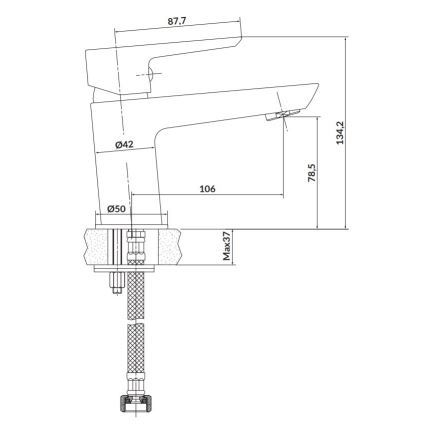 Cersanit S951-048 - Basin tap MILLE 13,4 cm black + waste