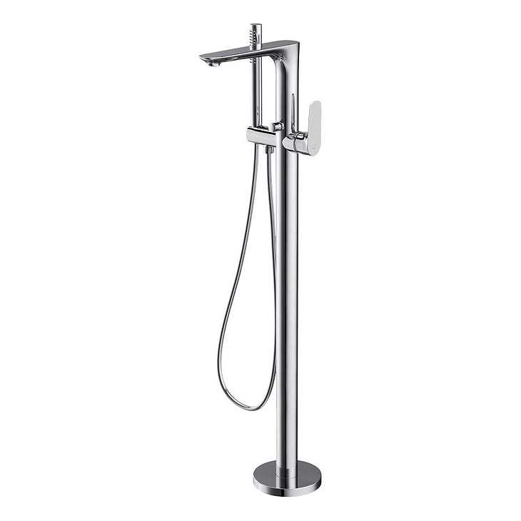 Cersanit S951-306 - Freestanding bath set with tap CREA shiny chrome