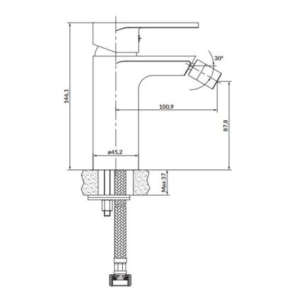 Cersanit S951-315 - Bidet tap CREA shiny chrome