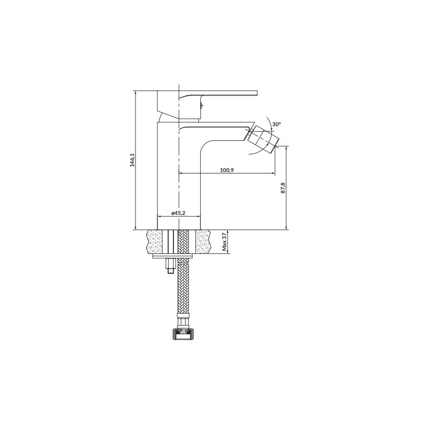 Cersanit S951-315 - Bidet tap CREA shiny chrome