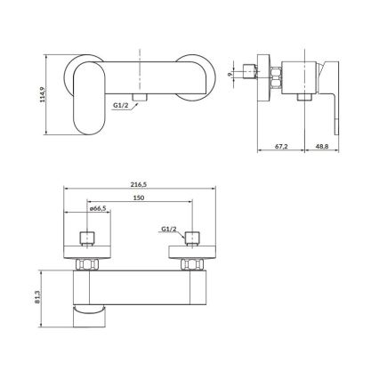 Cersanit S951-324 - Shower tap CREA nickel