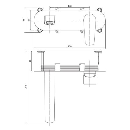 Cersanit S951-337 - Bath tap for concealed installation MODUO shiny chrome