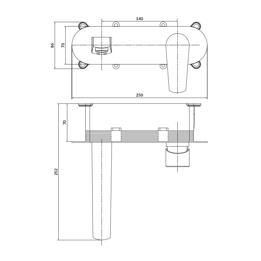 Cersanit S951-337 - Bath tap for concealed installation MODUO shiny chrome