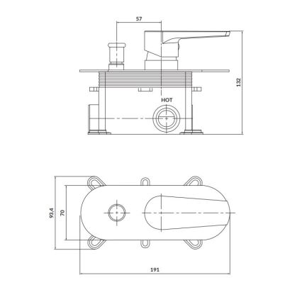 Cersanit S951-338 - Shower tap for concealed installation MODUO shiny chrome