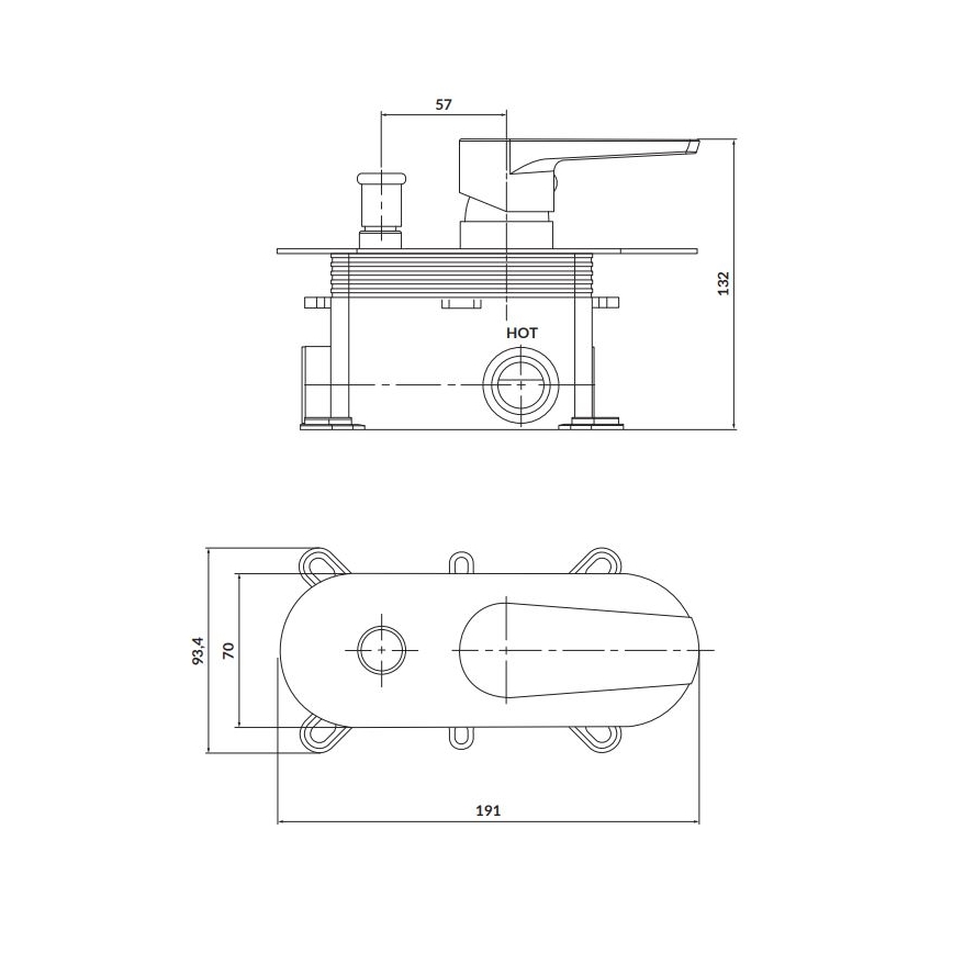 Cersanit S951-338 - Shower tap for concealed installation MODUO shiny chrome