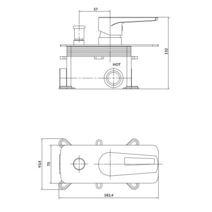Cersanit S951-342 - Shower tap for concealed installation MILLE shiny chrome