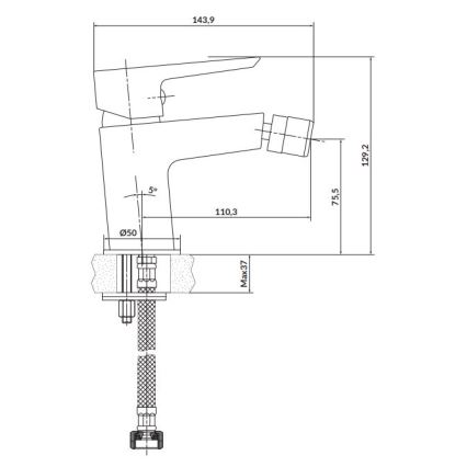 Cersanit S951-349 - Bidet tap MILLE black