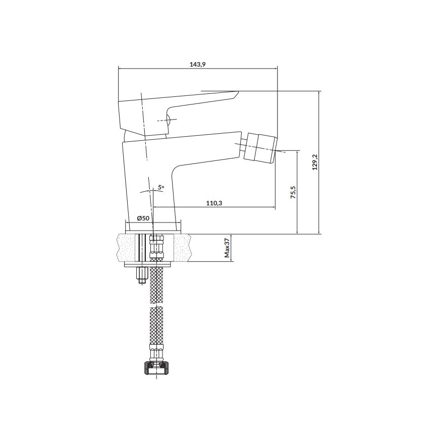 Cersanit S951-349 - Bidet tap MILLE black