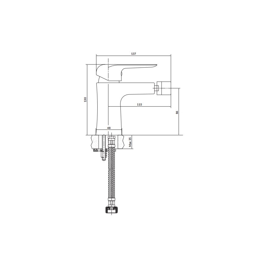 Cersanit S951-350 - Bidet tap CITY shiny chrome