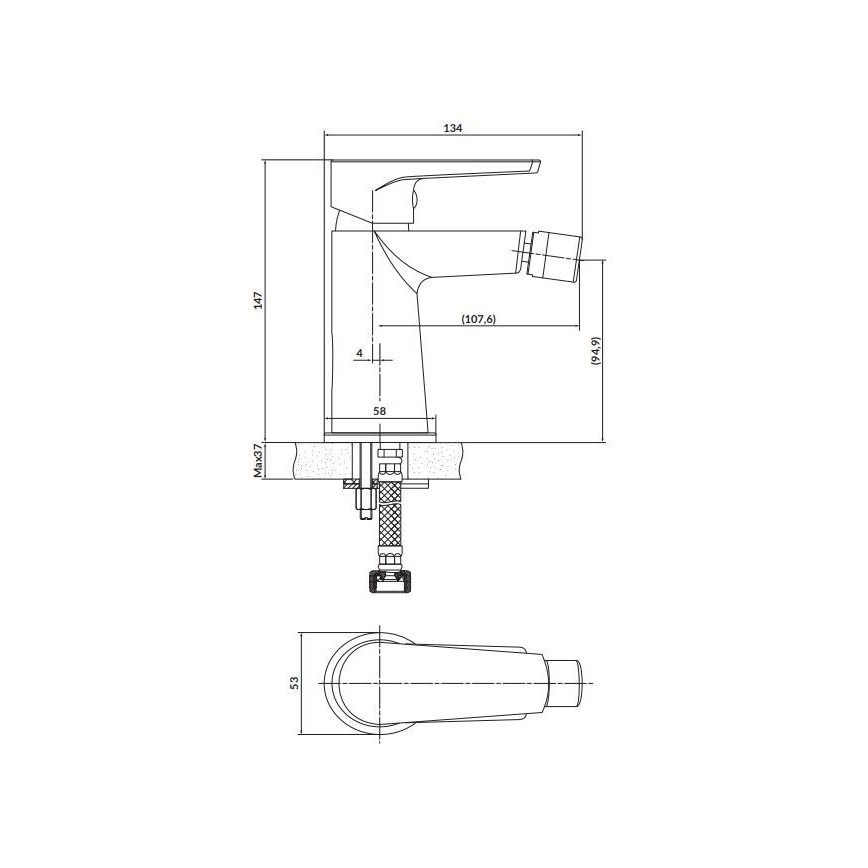 Cersanit S951-351 - Bidet tap MODUO shiny chrome