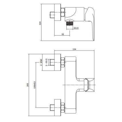 Cersanit S951-352 - Shower tap CITY shiny chrome