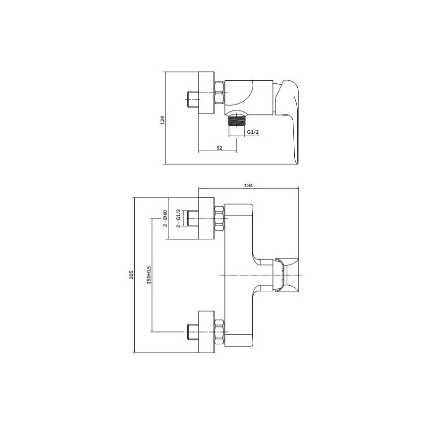 Cersanit S951-352 - Shower tap CITY shiny chrome
