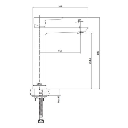 Cersanit S951-355 - Basin tap MILLE 27 cm white + waste