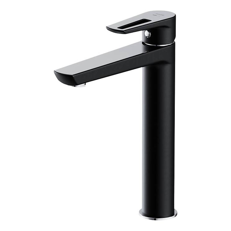 Cersanit S951-356 - Basin tap MILLE 27 cm black + waste