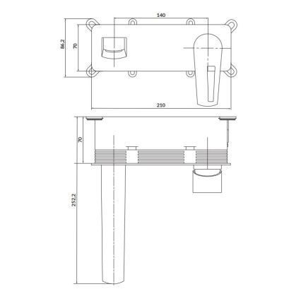 Cersanit S951-357 - Bath tap for concealed installation MILLE shiny chrome + waste
