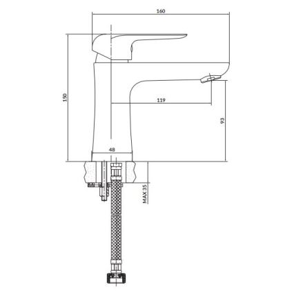 Cersanit S951-359 - Basin tap CITY 15 cm shiny chrome