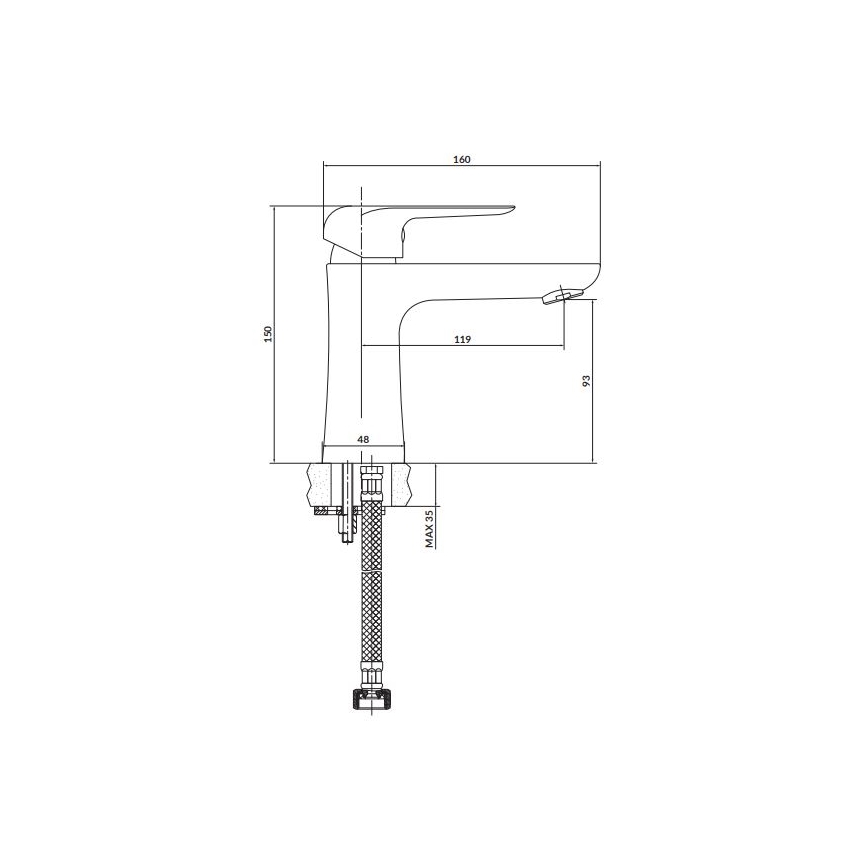Cersanit S951-359 - Basin tap CITY 15 cm shiny chrome