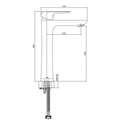 Cersanit S951-360 - Basin tap CITY 26,6 cm shiny chrome