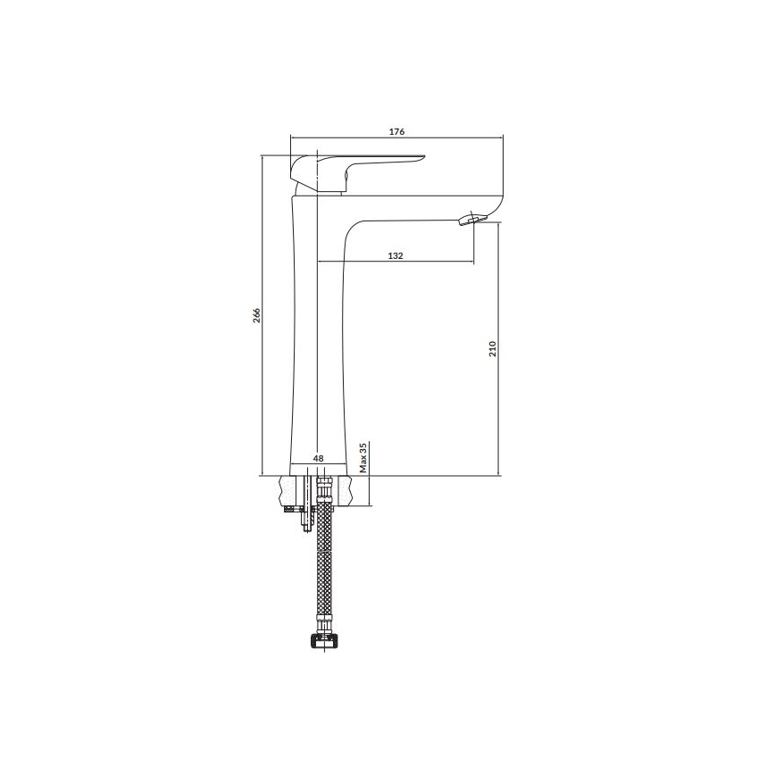 Cersanit S951-360 - Basin tap CITY 26,6 cm shiny chrome