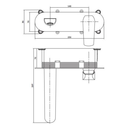Cersanit S951-361 - Basin tap for concealed installation CITY shiny chrome