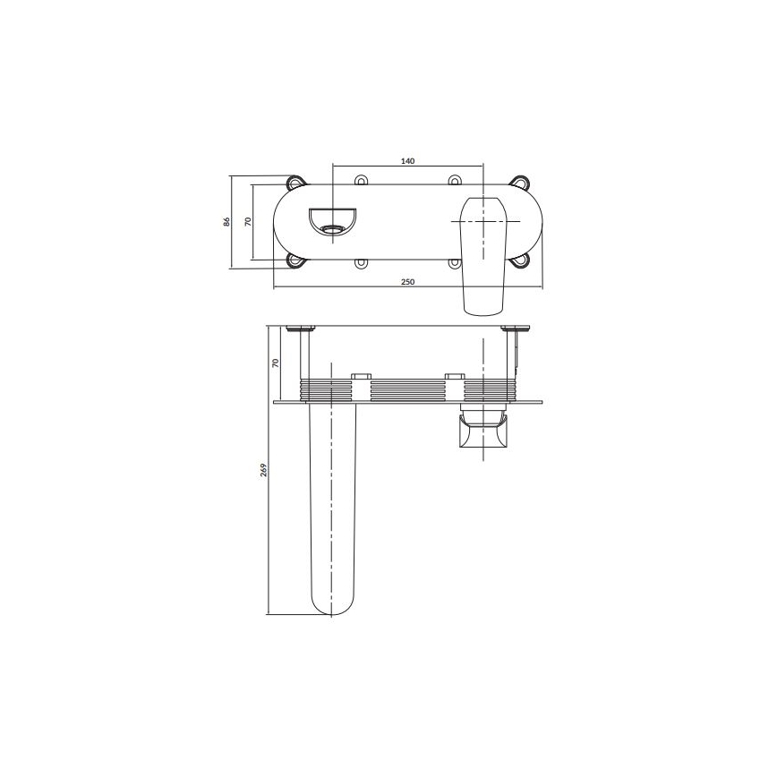 Cersanit S951-361 - Basin tap for concealed installation CITY shiny chrome