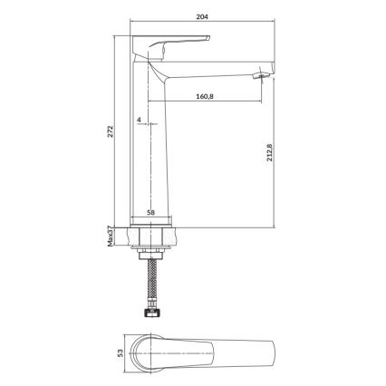 Cersanit S951-363 - Basin tap MODUO 27,2 cm shiny chrome