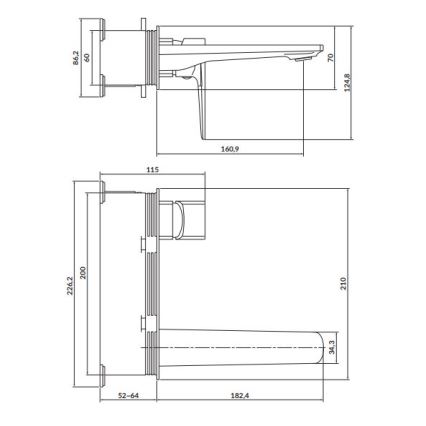 Cersanit S951-386 - Basin tap for concealed installation LARGA shiny chrome