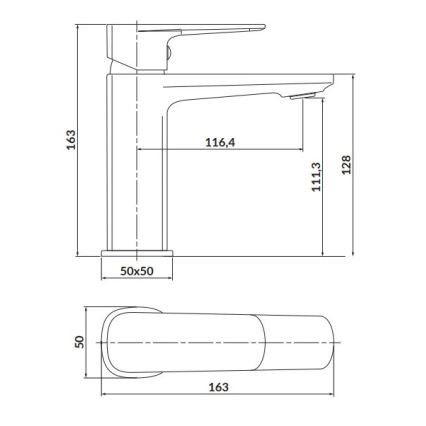 Cersanit S951-390 - Basin tap LARGA 16,3 cm black