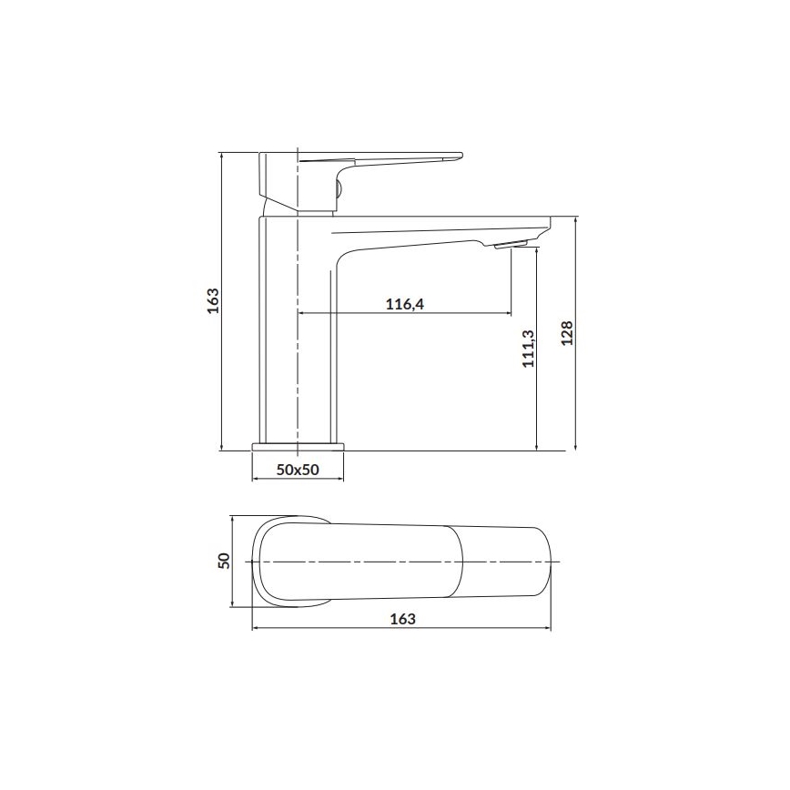 Cersanit S951-390 - Basin tap LARGA 16,3 cm black