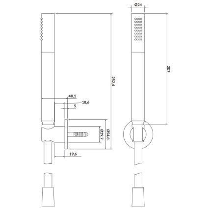 Cersanit S951-410 - Shower set LARGA matte gold